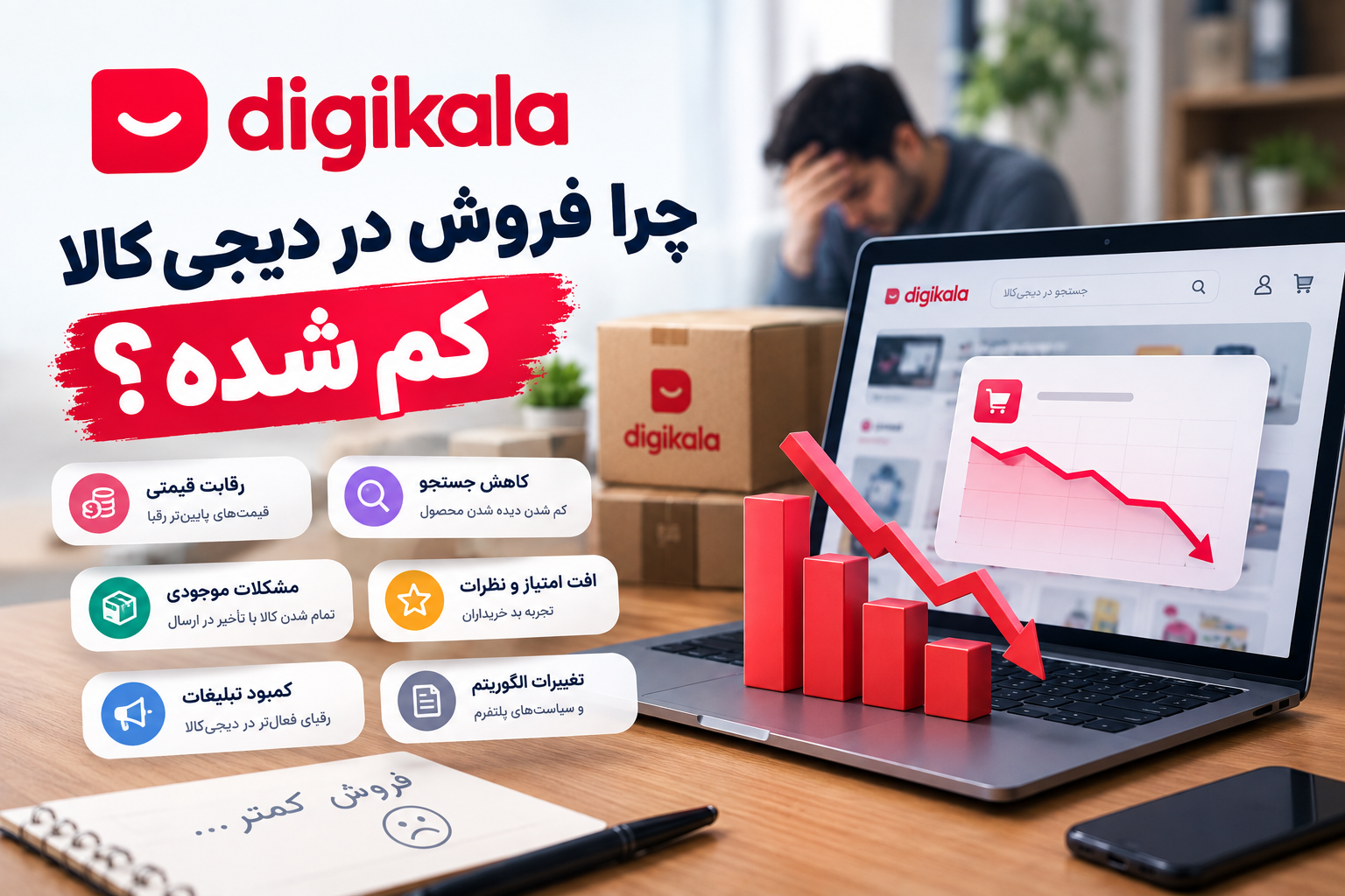 دلایل کاهش فروش در دیجی کالا